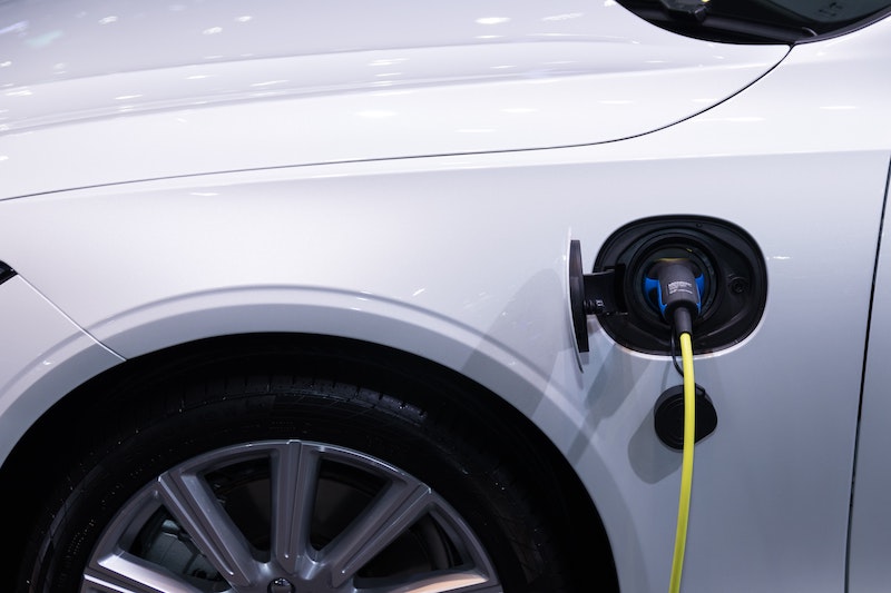 charger plugged in a electric car 